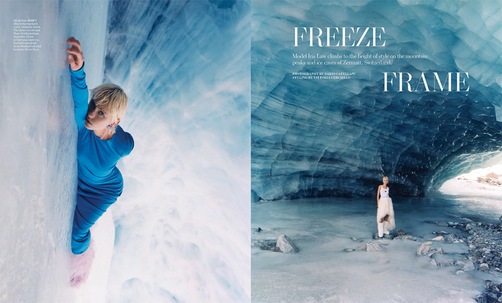 A photoshoot in an ice cave can produce spectacular and ethereal images. Ice caves offer a unique environment with intricate ice formations, bright colors, and an otherworldly atmosphere that can create captivating visuals.